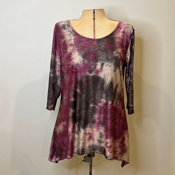 Shannon Ford New York Purple, Pink, Grey Scoop Neck Blouse - Size Medium - Picture 1 of 14